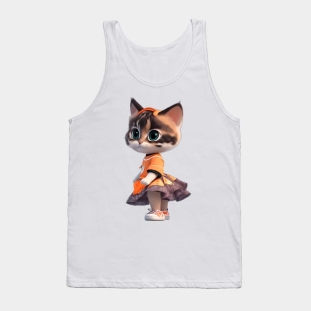 Calico cat sporty style Tank Top by BrisaArtPrints